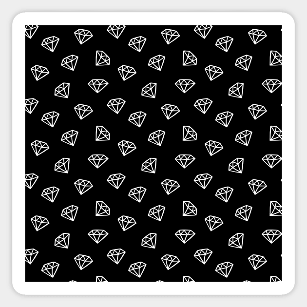 White diamond on black Sticker by bigmoments